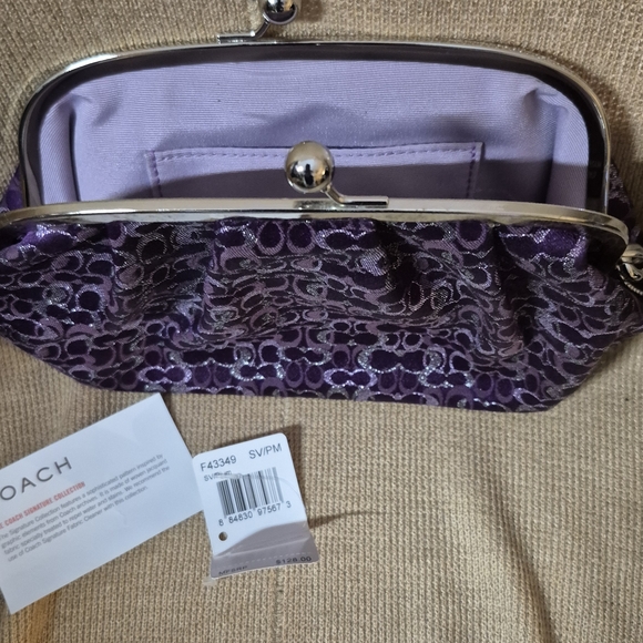 Coach Purple and Silver Clutch - Picture 2 of 6